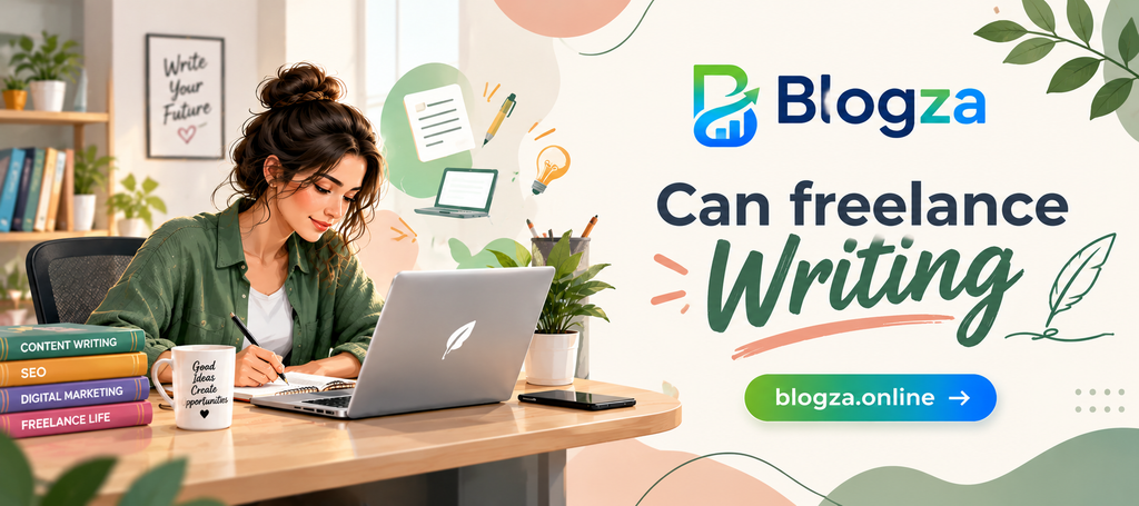 Freelance writer working on SEO content as a digital side hustle